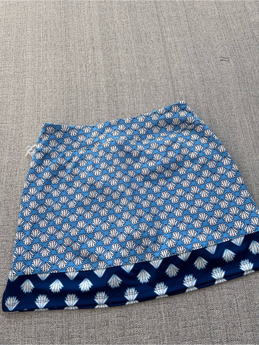 Sigrid Olsen Navy Blue Printed Mini Skort w Pockets NWT. Size M - Picture 2 of 10